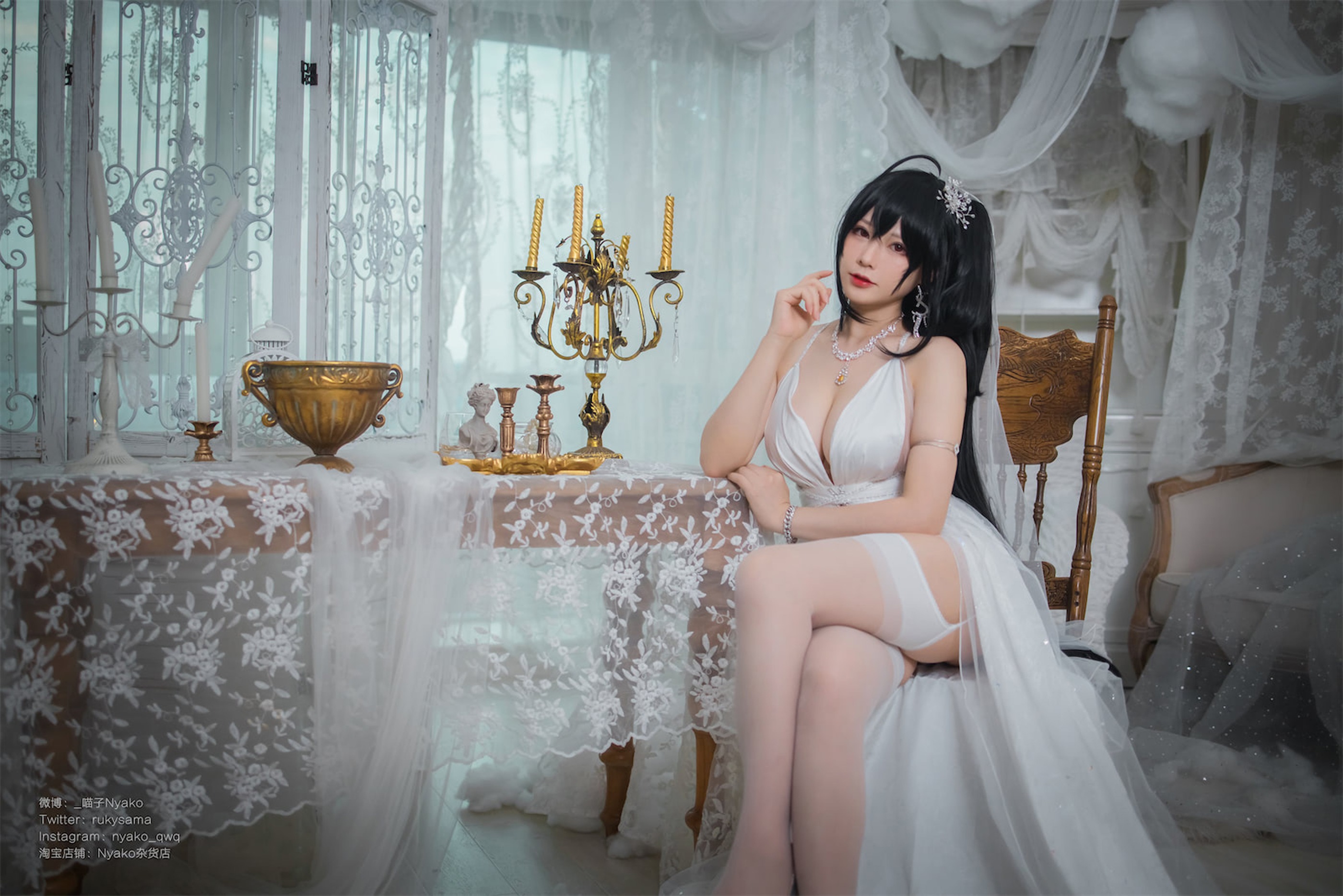 图片[1]-Nyako喵子 – NO.042 大凤纯白婚纱[65P]-XikXak